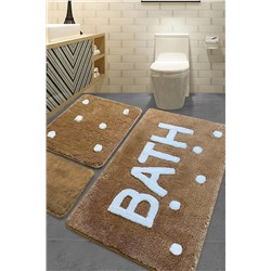 Chilai Home Bath Kahverengi 3'lü Set Banyo Halısı 8694545034788
