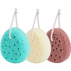 KECUCO 3 Pcs Bath Sponge for Women, Men, Teenager, Body Wash Sponges Loofah Body Scrubber, 3 Colors & Large Size Shower Pouf Cleaning Loofahs for Shower Exfoliating