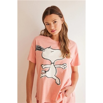 Pijama Capri 100% algodón rosa Snoopy