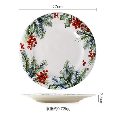 Европейская и американская керамическая обеденная тарелка, креативная рождественская тарелка