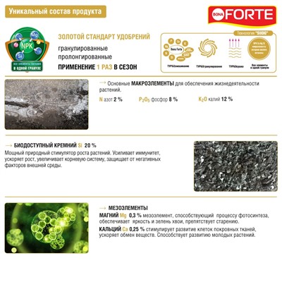 BONA FORTE Удобрение гранулированное УНИВЕРСАЛЬНОЕ зима, с биодоступным кремнием, 2,5 кг