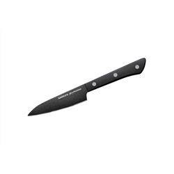 SH-0011/K Нож кухонный "Samura SHADOW" овощной с покрытием Black-coating 99 мм, AUS-8, ABS пластик