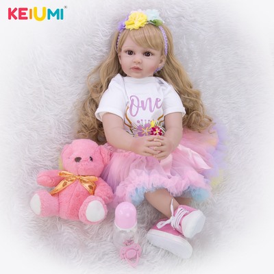 Кукла реборн KEIU*MI, мягкая силиконовая кукла, имитация ребенка, 60 см, милая детская кукла реборн, партнер для раннего образования