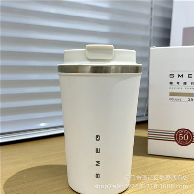 Новая модернизированная кофейная чашка smeg, сопровождающая изоляционную крышку кофейной чашки, 350 мл, пищевая нержавеющая сталь 304, керамика
