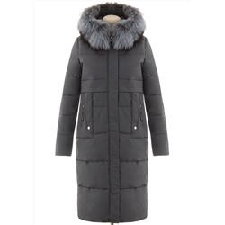 Зимнее пальто KY-219 (мех натуральный, чернобурка)