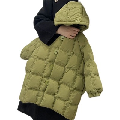 Детское утепленное теплое пальто с капюшоном, для мальчиков и девочек