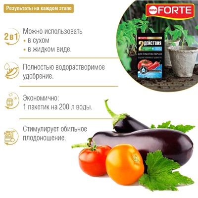 BONA FORTE Удобрение водорастворимое Для томатов и перцев с аминокислотами, 100 г*10ШТ