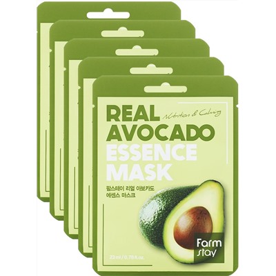 Farm Stay /Тканевая маска с экстрактом авокадо. Real Avocado Essence Mask. 10 шт.