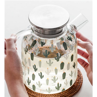 Стеклянный чайник для напитков (можно набор с кружками)
