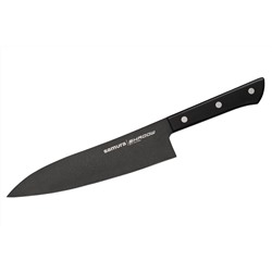 SH-0096/K Нож кухонный "Samura SHADOW" Гранд Сантоку с покр. Black-coating 197мм, AUS-8, ABS пластик
