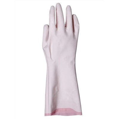 Розовые нитриловые хозяйственные перчатки с хлопковым напылением
