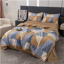 Комплект постельного белья Сатин с Одеялом 100% хлопок OB145 Евро/50-70  2 шт