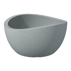 252 Кашпо пластик. Wave Globe Bowl Stony Grey d40 см 12л. серый камень (подд. 38) (ш/к 5671) *
