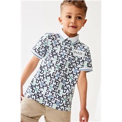 Baker by Ted Baker All Over Printed 100% Cotton Polo Shirt