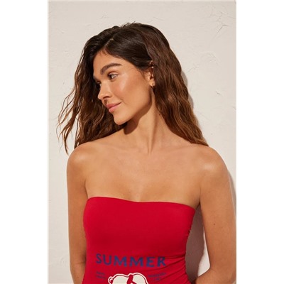 Bañador bandeau rojo Snoopy