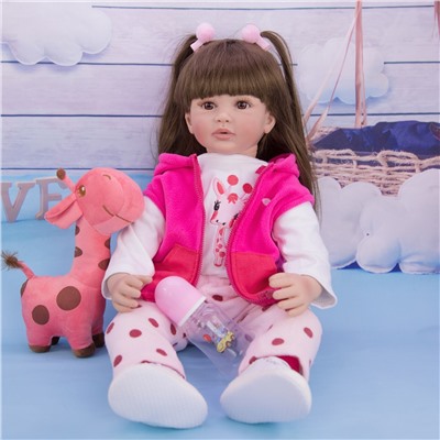 Кукла реборн, подарок для девочки, оригинал, реалистичная, с игрушкой, бутылочкой и соской, мягкое тело