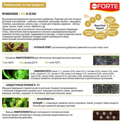 BONA FORTE Удобрение органическое обогащенное цеолитом и аминокислотами СУПЕР ЯГОДА, 2 кг