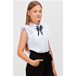 Блузка для девочки с брошью короткий рукав SP0522-1