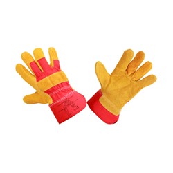 Перчатки комбинированные РЛ желтые с красным ткань - спилок