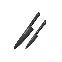 SH-0210/K Набор из 2 ножей "Samura SHADOW" с покрытием Black-coating (21, 85), AUS-8, ABS пластик