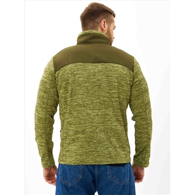 Толстовка (куртка Н23011) цвет: олива/хаки, ткань: Софтшел