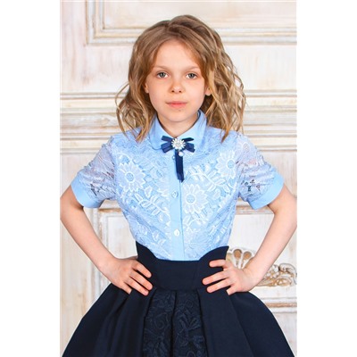Блузка гипюровая для девочки короткий рукав SP008.2