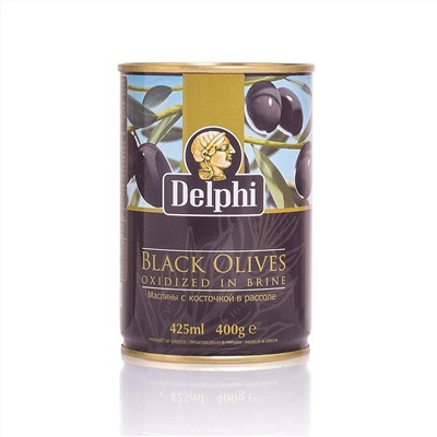 Маслины с косточкой в рассоле DELPHI Superior 261-290 400г