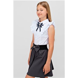 Блузка для девочки с брошью короткий рукав SP0322-1