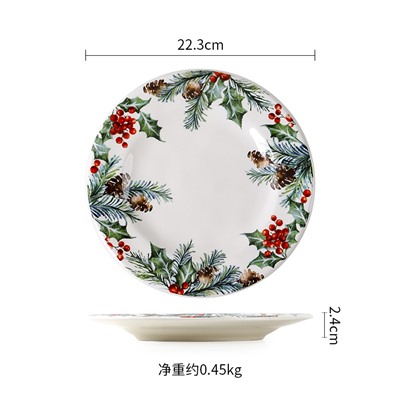 Европейская и американская керамическая обеденная тарелка, креативная рождественская тарелка