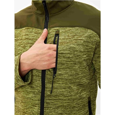 Толстовка (куртка Н23011) цвет: олива/хаки, ткань: Софтшел