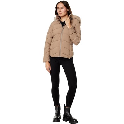 Calvin Klein Short Faux Fur Trim Puffer