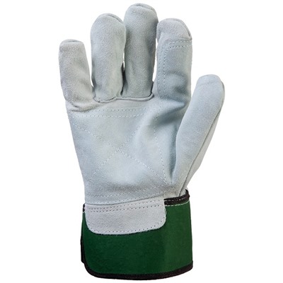 Перчатки комбинированные спилковые с усилением ладони Jeta Safety Sigmar Max JSL-401 зеленые