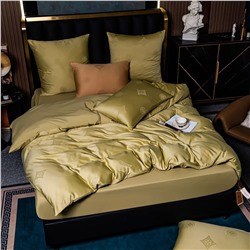 Комплект постельного белья Сатин Жаккард на резинке GCR010 180*200*25/2 спальный/70-70  2 шт
