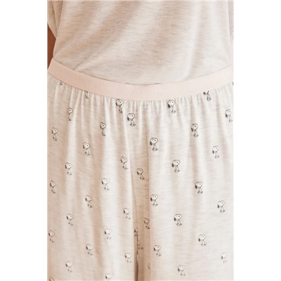 Pijama Capri soft touch gris Snoopy