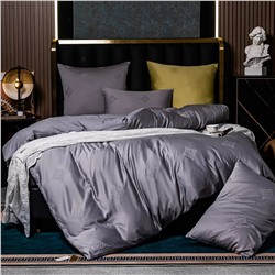 Комплект постельного белья Сатин Жаккард на резинке GCR011 180*200*25/2 спальный/70-70  2 шт