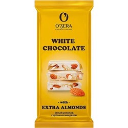 Шоколад О'zera белый White & Extra Almond" 90г/Озерский Сувенир